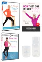 5 Minute Yoga Fix DVDs + Book + Water Carafe/Glass